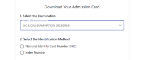 Download G.C.E O/L Admission Card 2023(2024)